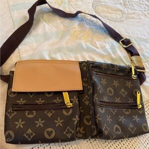 Stylish Brown Designer inspired Crossbody Bag or Fanny pack